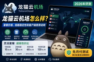 龙猫云机场怎么样？2026年套餐价格、线路稳定性、全球节点和客户端使用说明